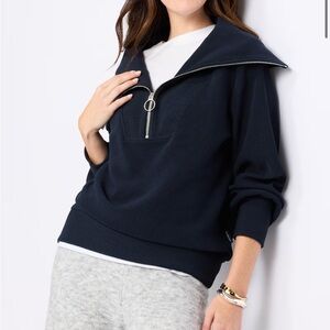 Varley Vine Navy Half-Zip Pullover Sweater
